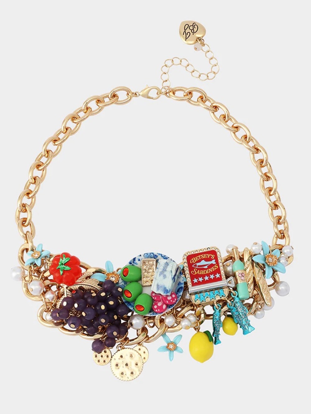 Betsey Johnson CHARCUTERIE BAUBLE FRONT NECKLACE KITSCH NEW WITH TAGS NWT
